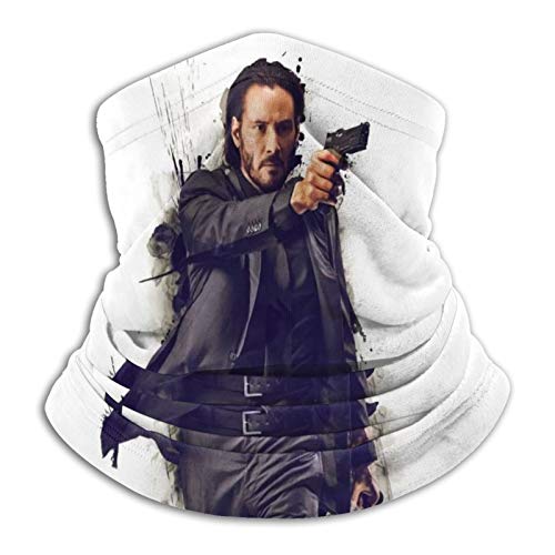 Custom made Keanu Reeves With A Gun John Wick calentador de cuello de microfibra para hombre y mujer, funda elástica para la cara, media máscara, bufanda, bandana, diadema, diadema