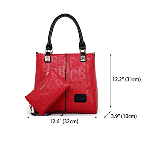 DEERWORD Mujer Bolsos Bandolera Fiesta Casual Hombro Bolsos Totes Bolsos Para Piel de PU Burdeos