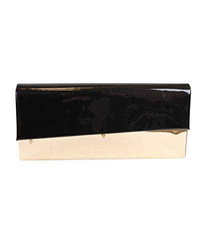 Eferri, Bolso de noche fiesta Aielo para Mujer, Negro, 27x12x6 cm