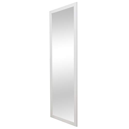 Espejo de Pared en Madera, Fabricado en España | Varios Tamaños y Colores | Ideal para Salón, Recibidor, Vestidor, Dormitorio y Baño. (397 Blanco, 57x157 cm)