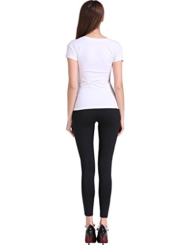 Everbellus Cintura Alta Leggings Deporte Negro Pantalones Yoga para Mujeres Nero Large