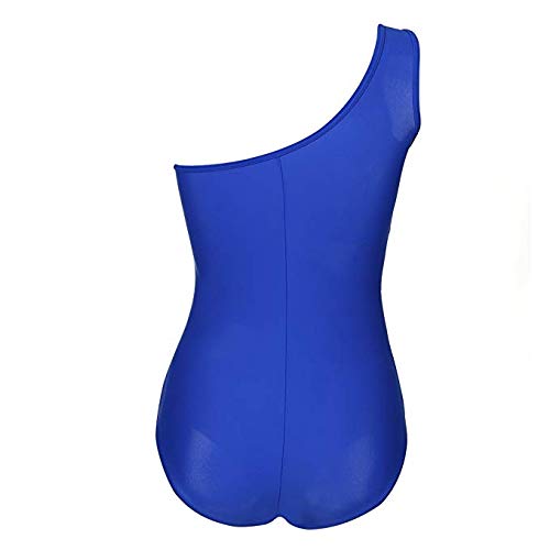 FeelinGirl Mujer Monokini con Uno/Dos Tirantes Traje de Baño de Una Pieza Talla Grande Un Tirante-Azul XXL/Talla 48