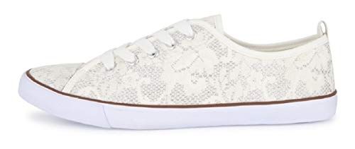 Fitters Footwear That Fits Damas Zapato Deportivo Melinda Tela Aspecto Blanco Que debes Tener (43 EU, Blanco)