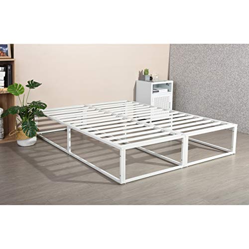 Furniture-R Francia - Marco de Cama Doble (Cama matrimonial, tamaño King Size), Metal, Blanco, King Size