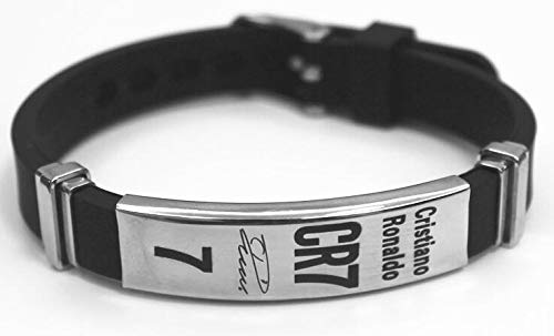 Fútbol Cristiano Ronaldo Inspirador Firma Pulseras Ajustables CR7 Pulsera de Silicona Deporte 2 Piezas