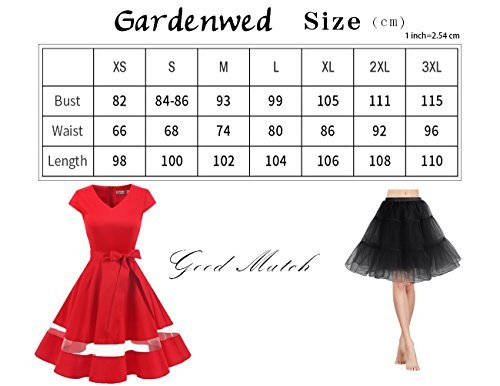 Gardenwed Vintage Vestidos Coctel Corto 50s Vestido de la Fiesta para Mujer Blue Small White Dot S