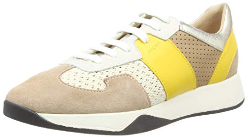 Geox D SUZZIE B, Zapatillas Mujer, Beige (Dk Skin/Off White C5q1q), 42 EU