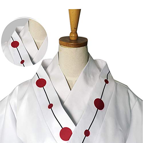 GGOODD Kimono Tradicional Japonés para Mujer, Bata De Kimono Yukata Estampada con Forma De Araña Blanca con Cinturón, Vestido De Fiesta De Carnaval De Halloween,M