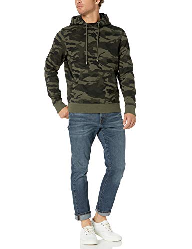 Goodthreads Fleece Pullover Hoodie Capucha, Verde (Green Camo), Medium