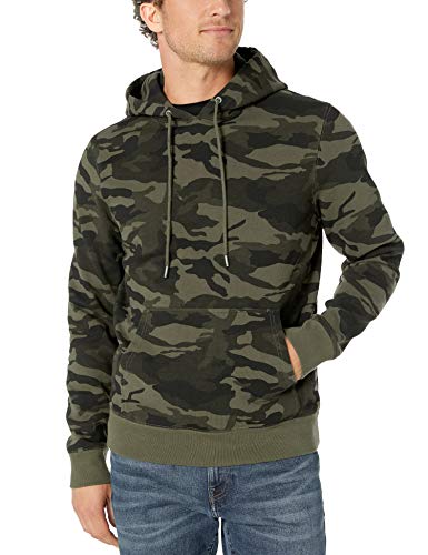 Goodthreads Fleece Pullover Hoodie Capucha, Verde (Green Camo), Medium