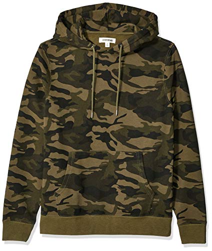 Goodthreads Fleece Pullover Hoodie Capucha, Verde (Green Camo), Medium