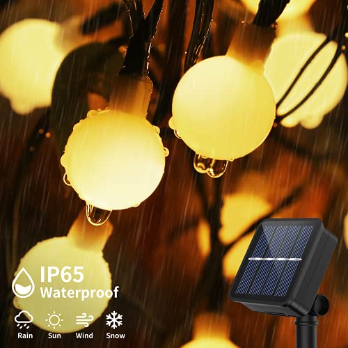 Guirnalda Luces Exterior Solar, Guirnalda Luces de 60 Globos en Exterior de 10M con 8 Modos, Luces Decorativas Exterior Impermeable IP65, Decoración para Navidad, Boda, Fiesta, Jardin, Interior