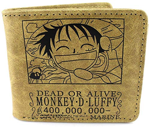 Impreso One Piece Luffy Anime Series Cartera Corta de Cuero sintético Monedero