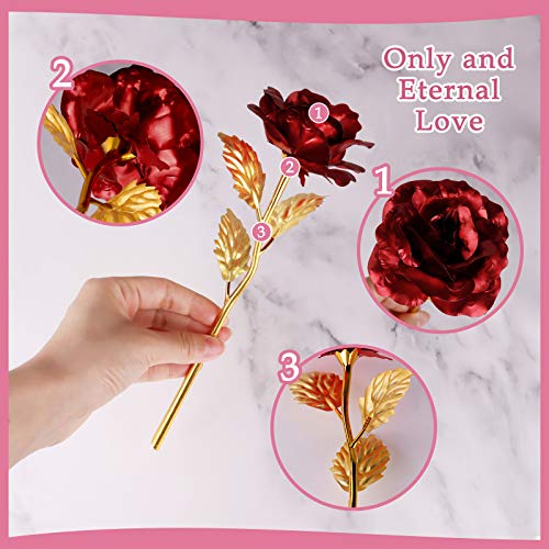 Joyhoop Rosa Eterna, Rosa Cristal con Base y Tarjeta de Felicitación, Rosa Regalos Originales para Mujer, Regalos dia de la Madre, Regalos para mama, Regalos para Mujer.(Perfecto Regalos y Decoración)