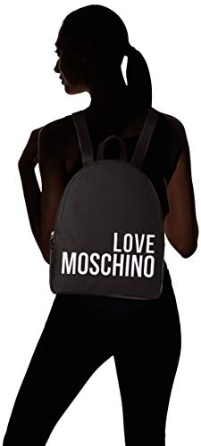 Love Moschino Canvas with Logo, Mochilla para Mujer, Negro (Black), 15x10x15 centimeters (W x H x L)