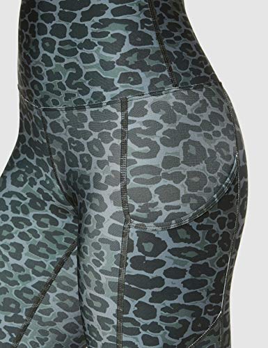 Marca Amazon - AURIQUE Mallas de Deporte Estampadas con Tiro Alto Mujer, Gris (Animal Print), 44, Label:XL