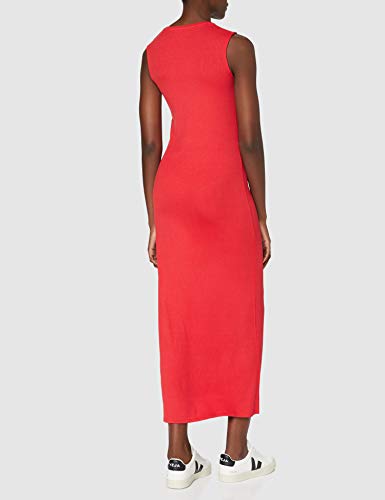 Marca Amazon - MERAKI Vestido Maxi sin Mangas Slim Fit Mujer, Rojo (Racing Red), 40, Label: M