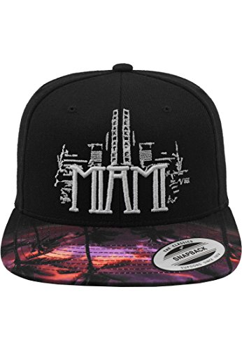 Mister té Hombre Miami Break Water Snapback, Black, One Size