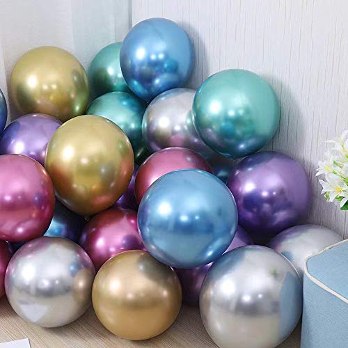 O-Kinee LAKIND Globos Metalizados 50-Pack Globos Metalicos Globo Metalizado Globos De Helio Globos De Látex para La Fiesta De Cumpleaños (50-Pack)