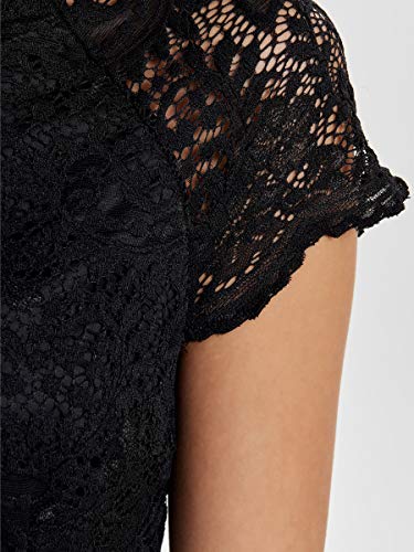 Only Onlshira Lace Dress Noos Wvn Vestido, Negro (Black Black), 36 para Mujer