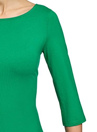 oodji Ultra Mujer Vestido de Punto Básico, Verde, ES 36 / XS
