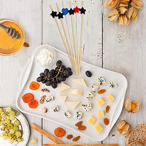 Palillos de Cóctel Multicolor Brochetas de Bambú Palillo de Frutas para Cóctel Cumpleaños Fiesta y Boda Tarta Tapas Aperitivo Canapes Pincho Fruta Decoración 100 Piezas