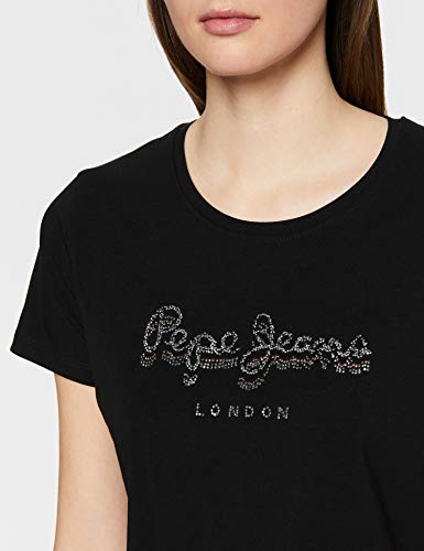 Pepe Jeans PL504434 T-Shirt, Negro (Black 999), Small para Mujer