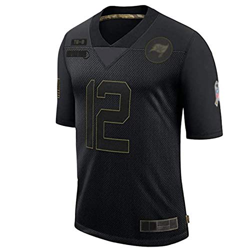 QYAD Hombres American Football Jersey Būccǎnéèrs Tǒm Bràdy Player Jersey Fan Limited Edition Jersey Jugador Jersey Camisetas Black-S