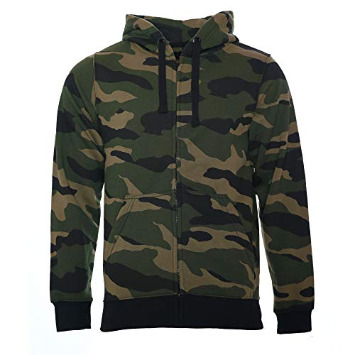 ROCK-IT Apparel® Sudadera con Capucha Chaqueta Sudadera Pesado Camuflaje Cremallera con Capucha suéter de Trabajo - Hombre - Color Verde/Marrón por - 5X-Large