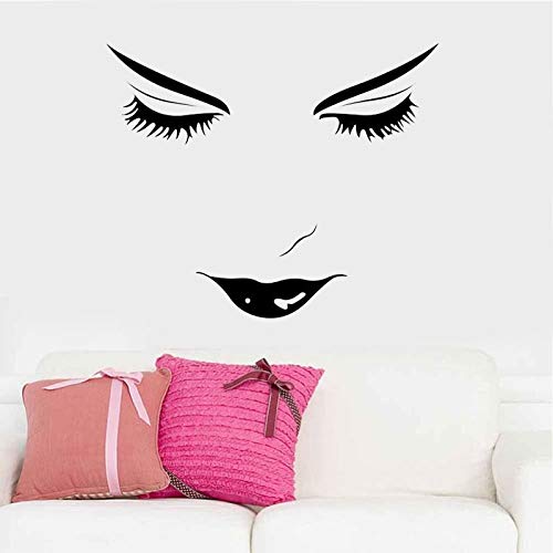 Salón de belleza, tienda, chicas sexis, labios, ojos, pegatinas de pared, decoración interior, calcomanías faciales para mujer, murales extraíbles para el hogar, A9 69x57cm