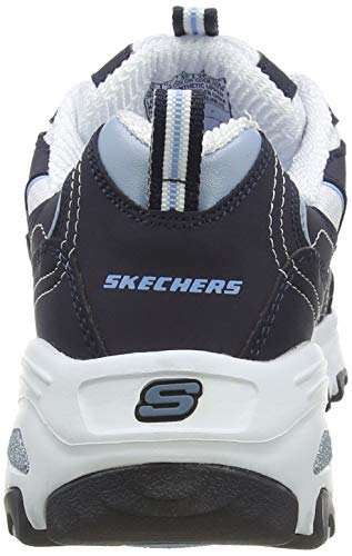 Skechers D'Lites-Biggest Fan, Zapatillas Mujer, Multicolor (NVW Black Trubuck/Mesh/Trim), 38 EU