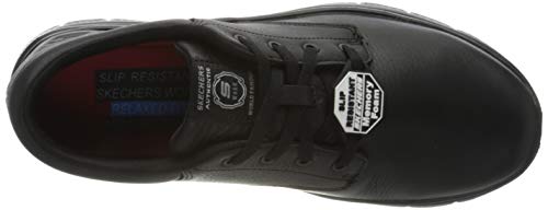 Skechers Flex Advantage Sr Fourche, Zapatos de Vestir par Uniforme Hombre, Negro, 42.5 EU