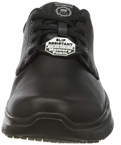 Skechers Flex Advantage Sr Fourche, Zapatos de Vestir par Uniforme Hombre, Negro, 42.5 EU