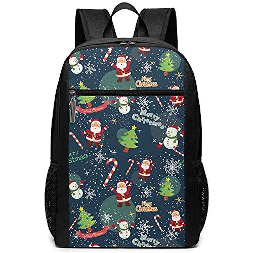 Tema de Navidad Mochilas de Papá Noel Mochila Escolar Bolso de Hombro Mochila Informal Mochila para portátil Tema de Navidad Papá Noel