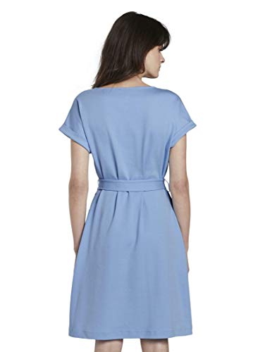 TOM TAILOR mine to five A- Linie Vestido, 11139/Azul Encantador Y Suave, 46 para Mujer