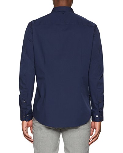 Tommy_Jeans Tjm Original Stretch Shirt, Camisa Hombre, Azul (Black Iris 002), Large