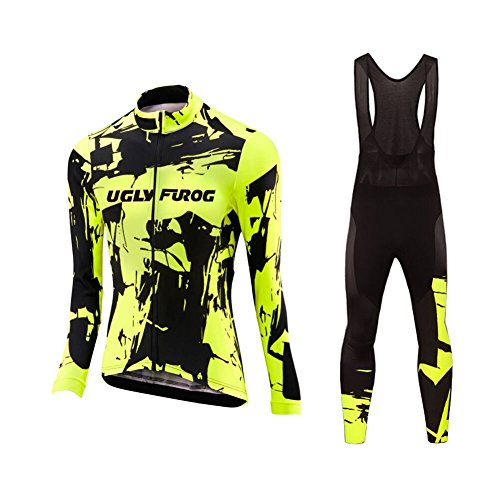 Uglyfrog Bike Wear Maillot de Ciclismo/Mujer Mangas Largas Bodies Ropa para Bicicleta 3D Cojín Conjunto Bici de Montaña Chaqueta+Pantalones Culote de Ciclista Largo Transpirable para Otoño, XS-6XL