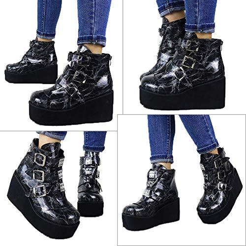 UMore Botines Chelsea para Mujer Botas Cortas al Tobillo Mujer Botas para Mujer, Botas Altas con Plataforma Motocicleta Botas para Mujer