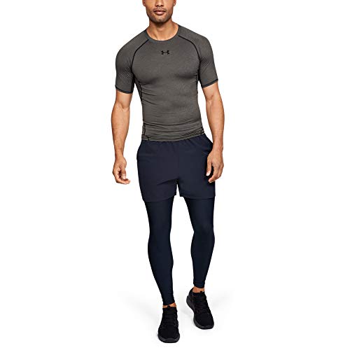 Under Armour UA Heatgear Short Sleeve Camiseta, Hombre, Gris (Carbon Heather/Black (090), XL