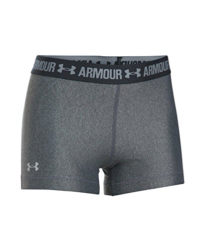 Under Armour UA HG Armour Shorty Pantalones Cortos, Women, Gris Carbon Heather, SM