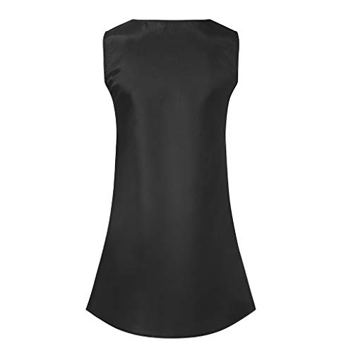 URIBAKY Vestido Mujeres Casual O Cuello Sin Mangas Vestidos De Fiesta Mujeres Mini Vestidos De Moda Adolescentes Estampado De Dibujos Animados Falda Recta Diaria