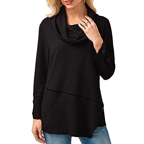 WARMWORD Mujer Moda Talla Extra Manga Larga AsiméTrico Dobladillo Cuello Vuelto Blusa Suelto Tops SeñOras Camisas De OtoñO E Invierno Pullover Damas Camisas Ropa Mujer