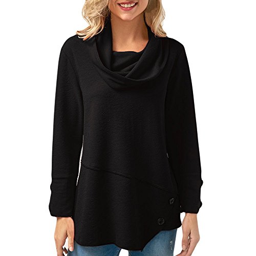 WARMWORD Mujer Moda Talla Extra Manga Larga AsiméTrico Dobladillo Cuello Vuelto Blusa Suelto Tops SeñOras Camisas De OtoñO E Invierno Pullover Damas Camisas Ropa Mujer