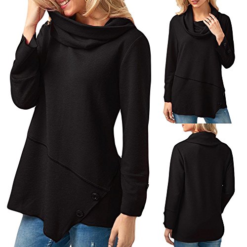 WARMWORD Mujer Moda Talla Extra Manga Larga AsiméTrico Dobladillo Cuello Vuelto Blusa Suelto Tops SeñOras Camisas De OtoñO E Invierno Pullover Damas Camisas Ropa Mujer