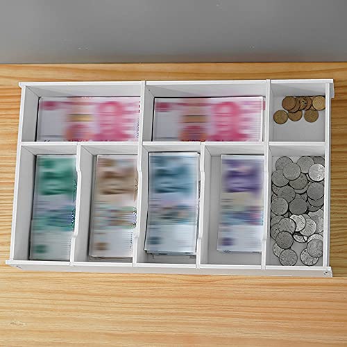 ZAKRLYB Piggy Bank Wood Plastic con particiones para organizar y almacenar Monedas y Billetes sin Fundas para niños y niñas para almacenar los mostradores de Intereses de los mostradores de Intereses