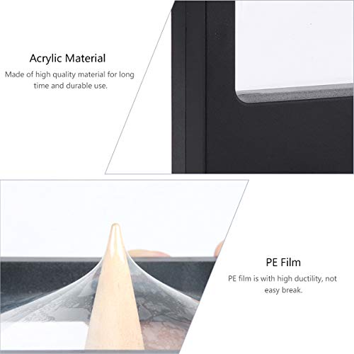 3 Piezas Transparente PE Film Holder Jewelry Display Box Frame Film Jewelry Display Rack Jewelry Show Case para Shop Mall (pie Cuadrado, Negro, con Base)