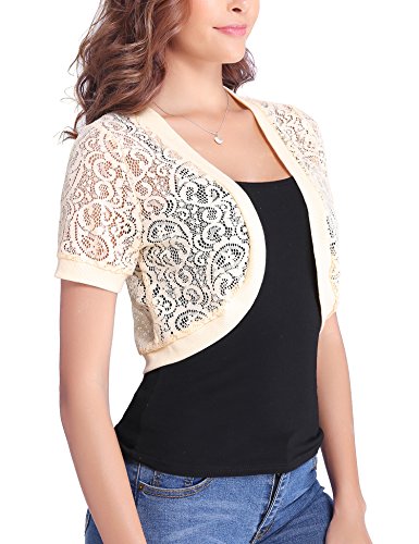 Abollria Bolero Mujer para Fiesta Boda Chaqueta Corta Primavera Torera Elegante Cárdigan Corto para Verano