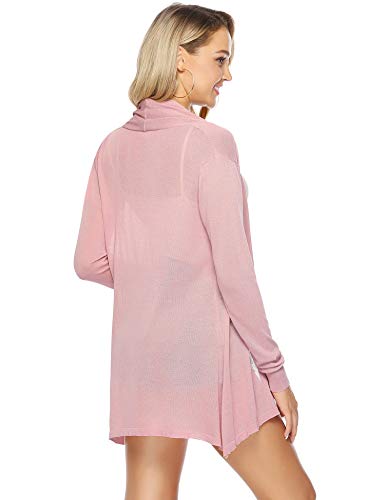 Abollria Cardigan de Peso Ligero Mujer Elegante Chaqueta Largo Transparente Chal Abierto Rebecas Manga Larga Primavera y Verano