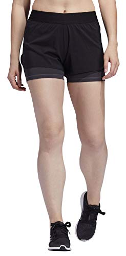 adidas Ask 2IN1 Short Sport Shorts, Mujer, Black/Black/White, M