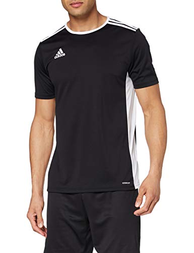 adidas Entrada 21 Camiseta de Fútbol para Hombre de Cuello Redondo en Contraste, Negro (Black/White), XS